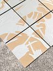 Hand studies (mustard background)  9 - tile composition (each tile 28.5 x 28.5 cm)